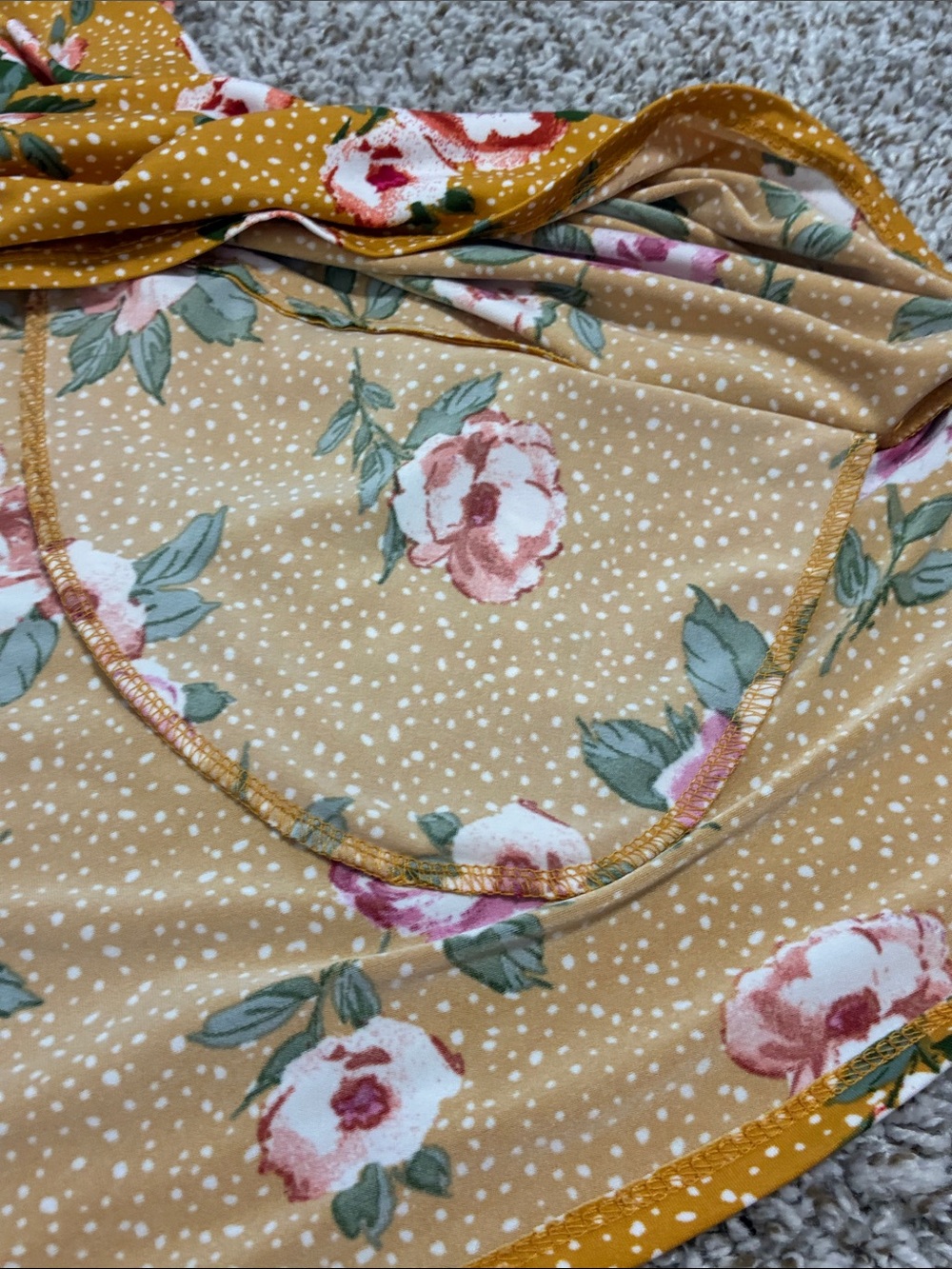 Apt. 9 Mustard Floral Sleeveless A-Line Dress with Pockets & Keyholes - Size L - Picture 12 of 12